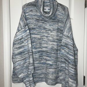 Liz Claiborne Cozy Blue And Gray Turtleneck Sweater
